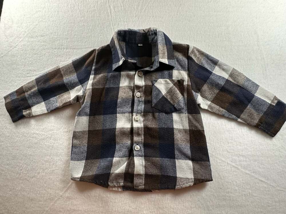 Toddler Boys Plaid Flannel Long Sleeve Button-Down Shirt